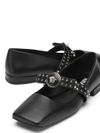 Gianni Ribbon leather ballerina flats with studded bow