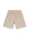 Stretch cotton shorts with elastic waistband