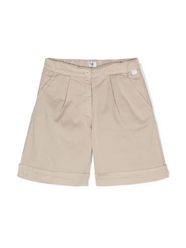 Stretch cotton shorts with elastic waistband