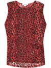 Top leopardato semi trasparente