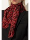 Leopard print wool scarf