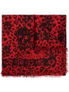 Leopard print wool scarf