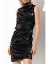 Metallic dress with ruffles