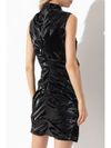 Metallic dress with ruffles