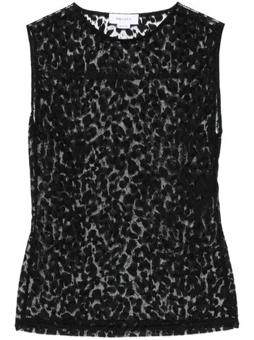 Top leopardato semi trasparente