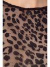 Top semi trasparente con stampa leopardata