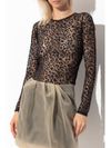 Top semi trasparente con stampa leopardata