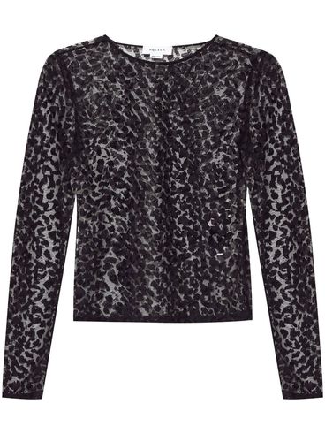 Top semi trasparente con stampa leopardata