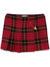 Tartan wool mini skirt