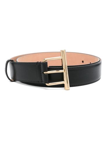 Calf leather belt with logo