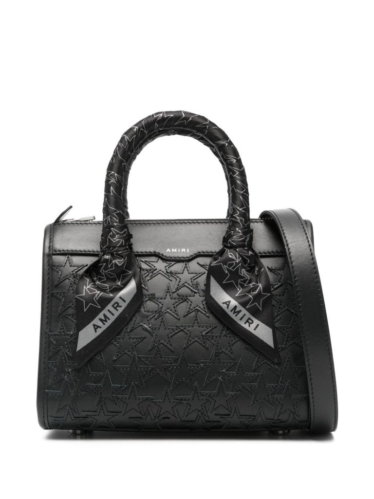 Shop Amiri Mini Calf Leather Bag With Stars In Black