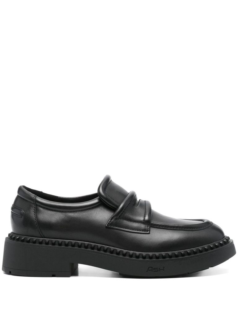 Shop Ash Calf Leather Miracle Loafers In Black