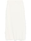 Wool blend Grace long skirt with fringes