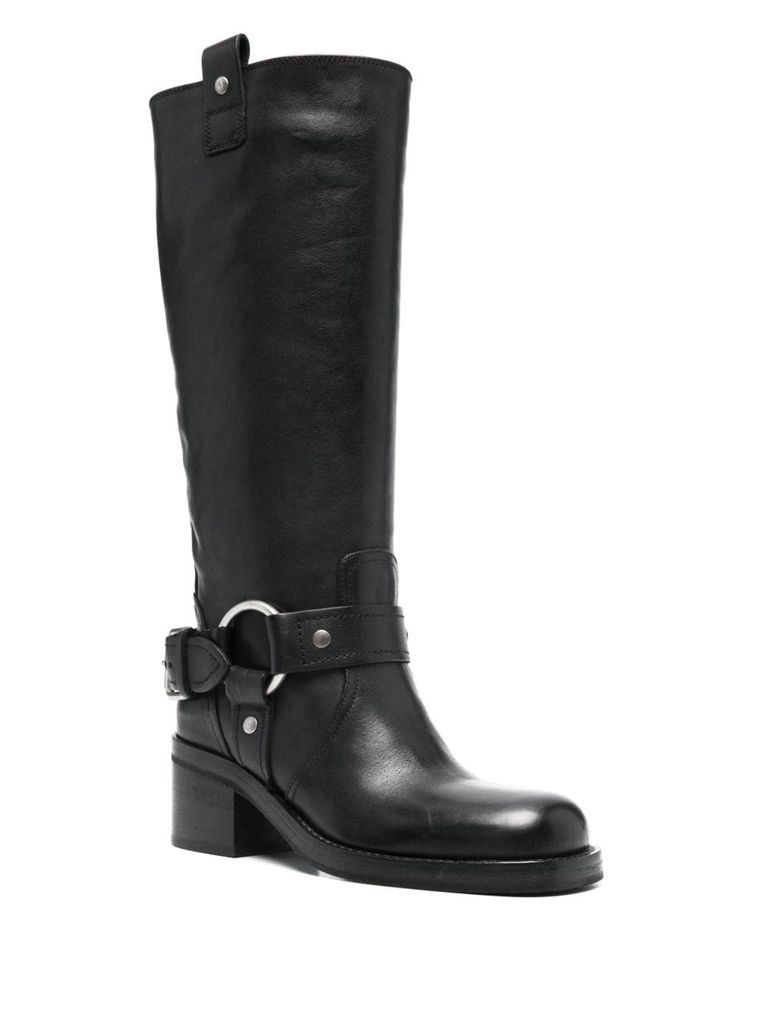 Calf Leather Stan boots with heel