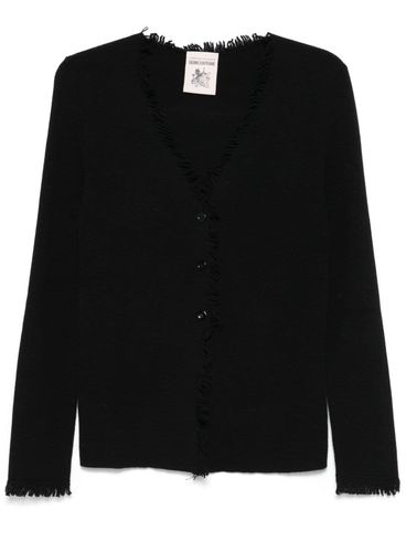 Cardigan Sophie in misto lana con frange