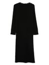 Wool blend Justine long dress with fringes