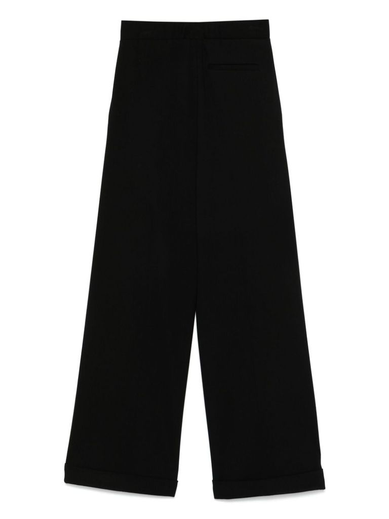 Shop Semi-couture Coline Trousers With Cuffs In Black