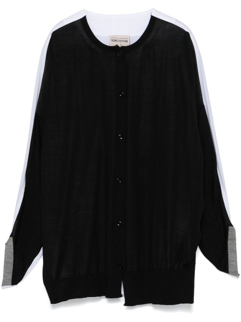 Shop Semi-couture Isabeau Cardigan In Wool In Black