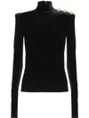 Velvet turtleneck sweater