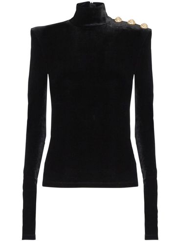 Velvet turtleneck sweater