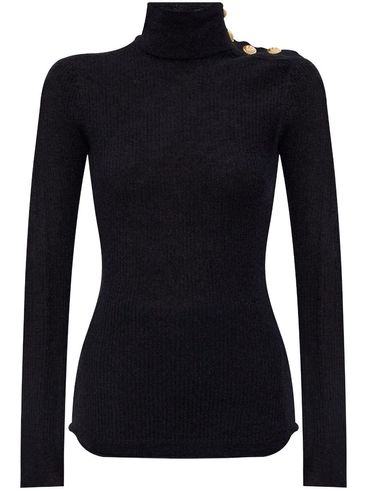 BALMAIN - Maglione in mohair a collo alto