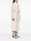 Long cashmere coat with belt