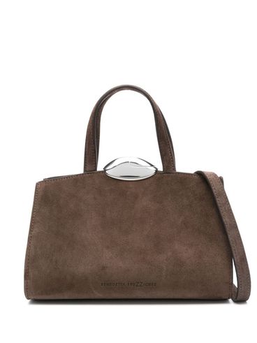 Serena small brown suede tote bag