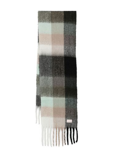 COCCINELLE - Checkered scarf with fringes