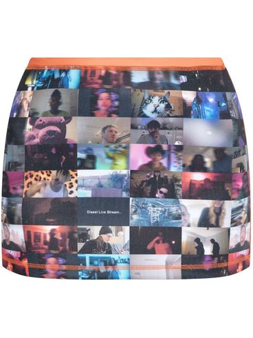 O-Plat mini skirt with photographic print