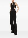 High-waisted tailored wool trousers