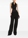 High-waisted tailored wool trousers