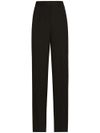 High-waisted tailored wool trousers