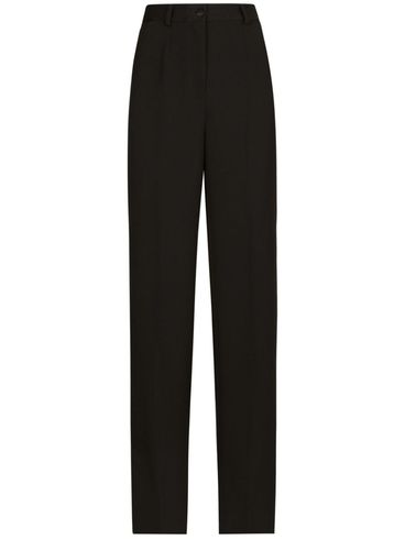 High-waisted tailored wool trousers