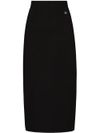 Fitted midi skirt with logo