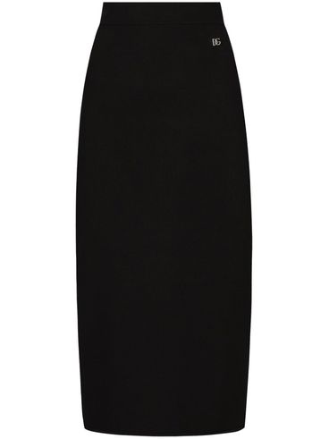 Fitted midi skirt with logo