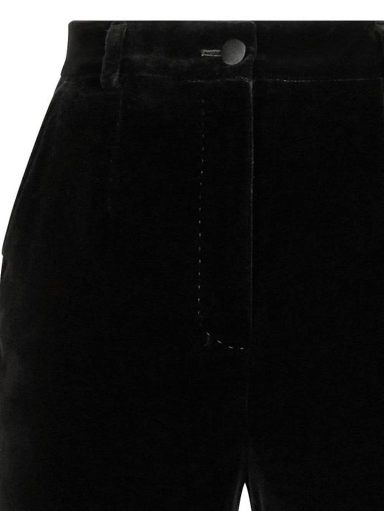 Shop Dolce & Gabbana Tailored Velvet Trousers In Black