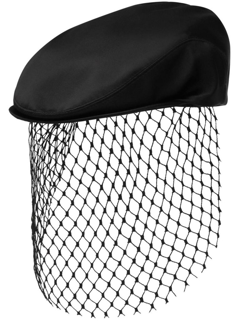 Shop Dolce & Gabbana Silk Hat With Veil In Black