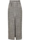 Midi plaid wool skirt