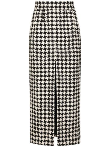 DOLCE & GABBANA - Midi plaid wool skirt