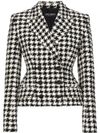 Double-breasted plaid wool blazer