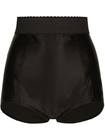 High-waisted satin shorts