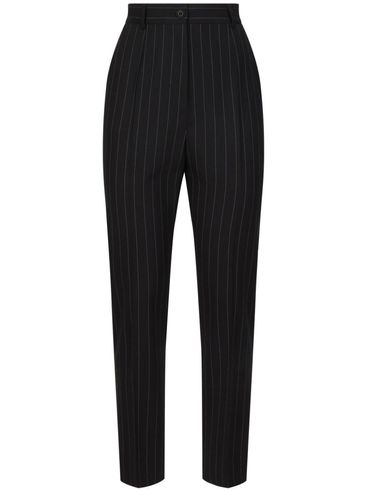 Pinstripe wool trousers