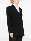 Blazer gessato in lana doppiopetto