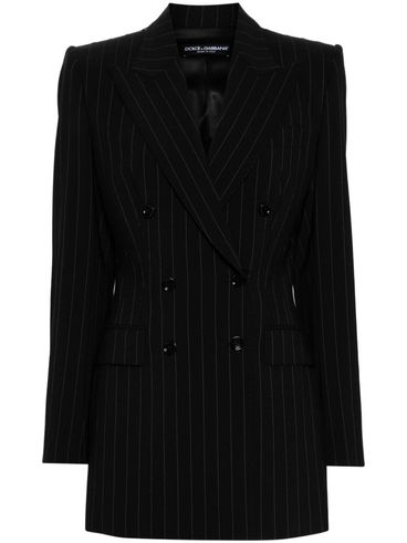 DOLCE & GABBANA - Blazer gessato in lana doppiopetto