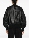 Leather bomber jacket with pocket