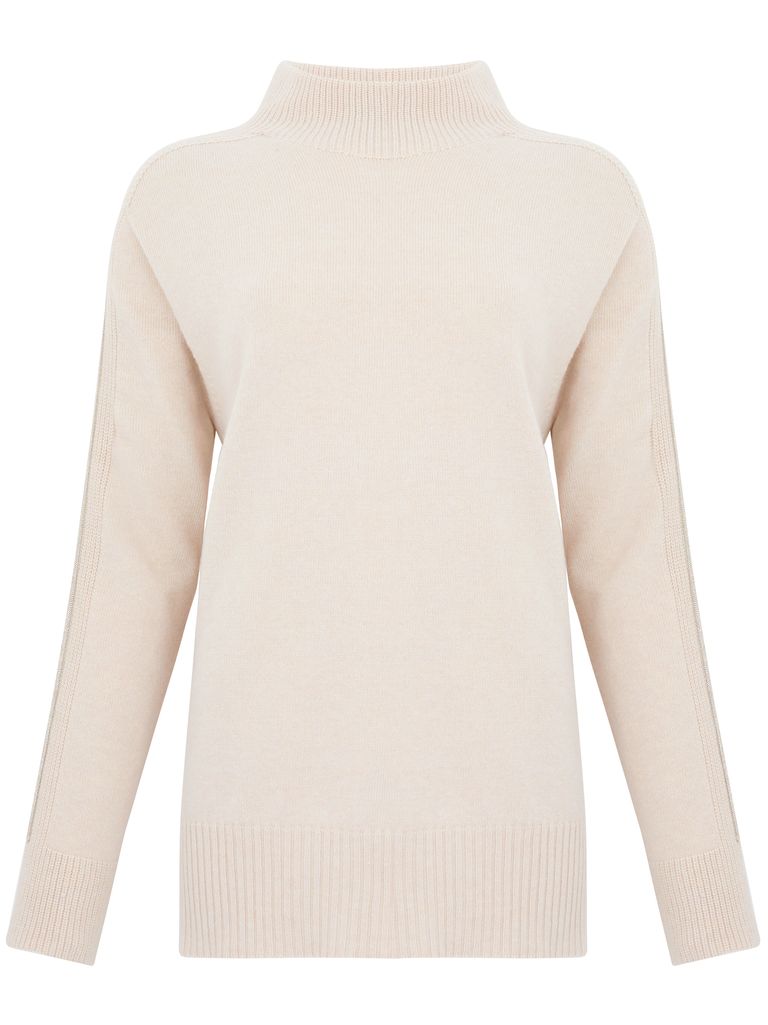 Shop D Exterior Cashmere And Wool Turtleneck Sweater In Beige