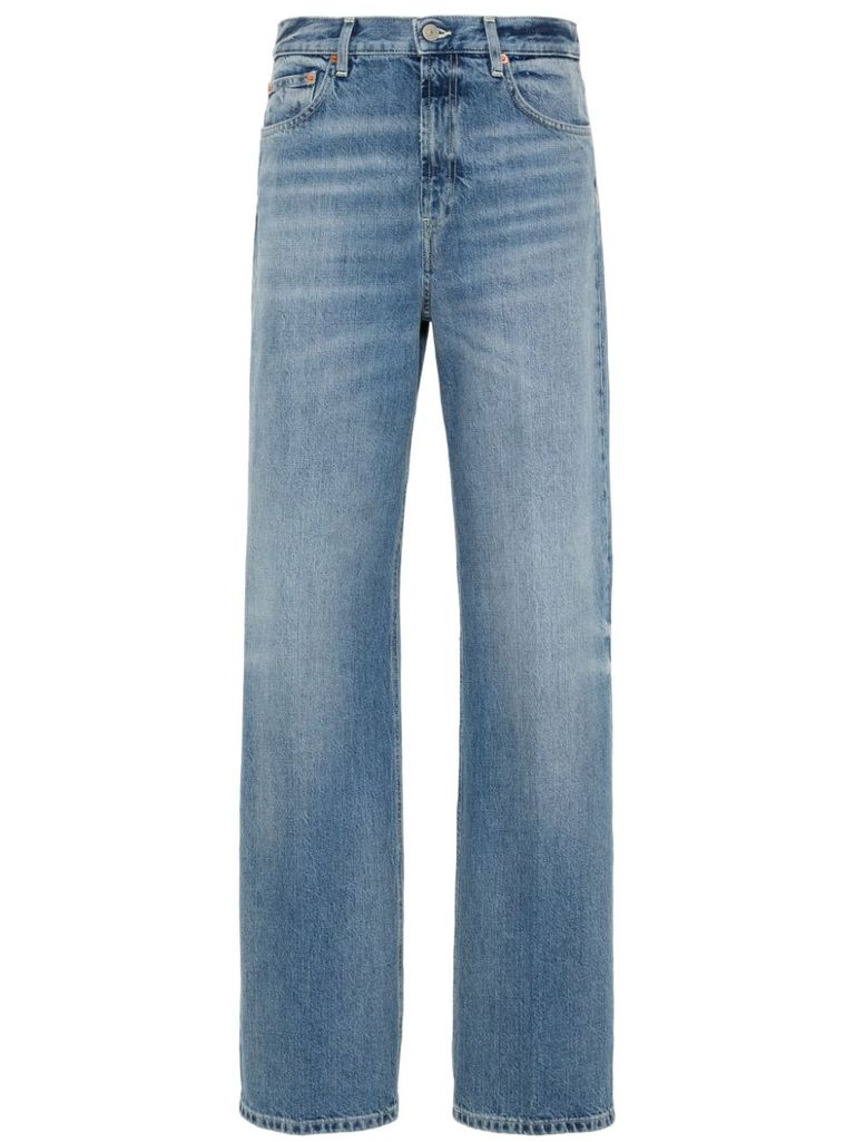 Shop Dondup Francine Wide-leg Jeans In Blue