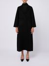 Wool and silk long flared coat