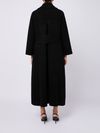 Wool and silk long flared coat