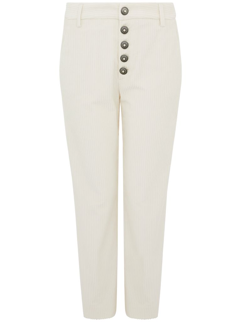 Shop Dondup Nima Loose-fit Velvet Chinos In White